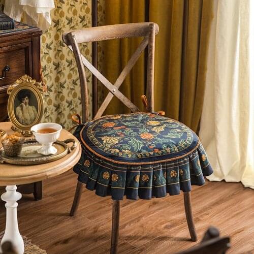Retro American Cushion Chair Cover Printed Velvet Home Chair Covers Upscale Stool Cushions Chairs Decor Seat Cushion Luxury