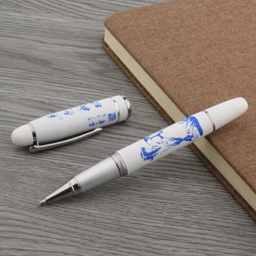 Blue And White Porcelain Painting blue HORSE Medium Roller ball Pen