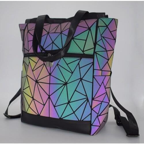 Luminous Women Backpack Geometric Men 15-inch Laptop Backpacks For Teenage Girls Bagpack Female Backpack