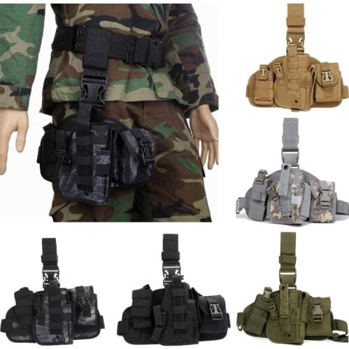 Tactical Nylon Leg Holster CQC Universal Drop Leg Gun Holster With MOLLE Pouches Hunting Bag For Hunting Gear Outdoor