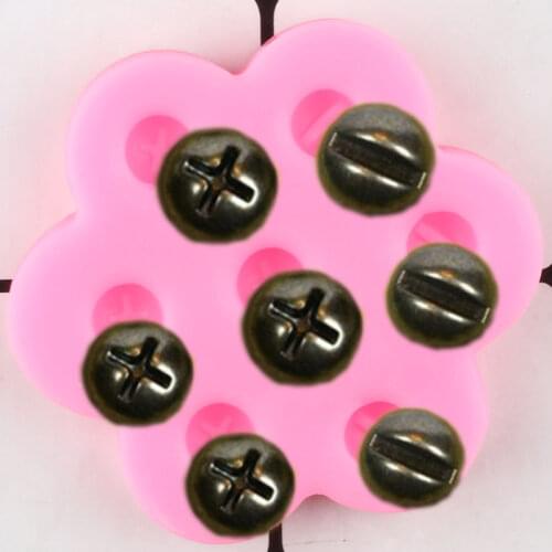 Steampunk Screw Silicone Mold Cupcake Topper Fondant Chocolate Molds Candy Resin Clay Mould Kitchen Baking Cake Decoration Tools