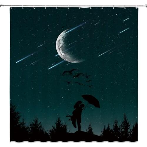 High Quality Personality Black Earth Waterproof Eco-friendly Bathroom Shower Curtain with 12 Hooks Home decoration