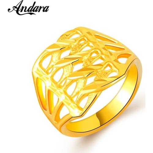 High Quality Ring For Man/Woman Yellow Gold Color Romantic Unisex Bridal/Party Vintage Lucky Jewelry Fashion JR099