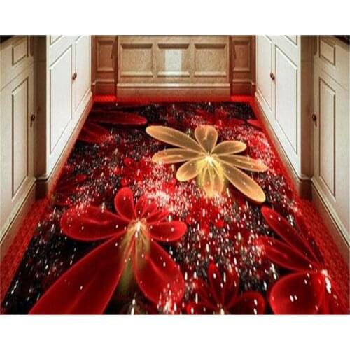 Beibehang Customize any size high-grade floor colorful flowers light highlights 3D floor thick wear-resistant floor painting