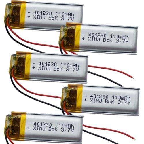 XINJ 3.7V 110 mAh Li Lithium Polymer Battery Lipo 401230 For Headphones Bluetooth Earphone Speaker Smart Watch