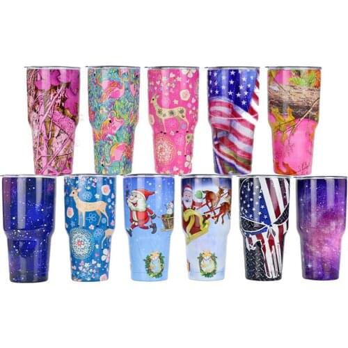 Christmas Coffee Cup 30 Oz Double Wall Vacuum Insulated Coffee Cup Stainless Steel Camo Tumbler Travel Mug for Cold & Hot Drinks