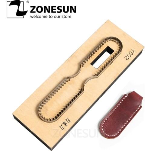 ZONESUN Customized Leather Cutting Die Craft DIY Key Ring Wooden Template Knife Punching Key Chain Cutting Mould Cutter