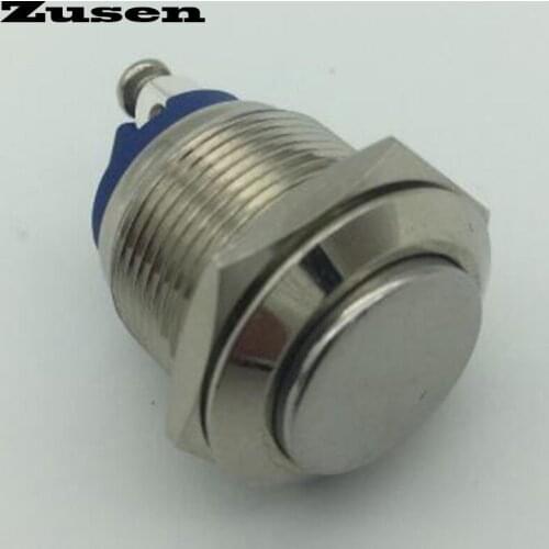 Zusen 40pcs/lot 19mm High head waterproof Nickel-plated brass Push Button switch(ZS19H-10/N)