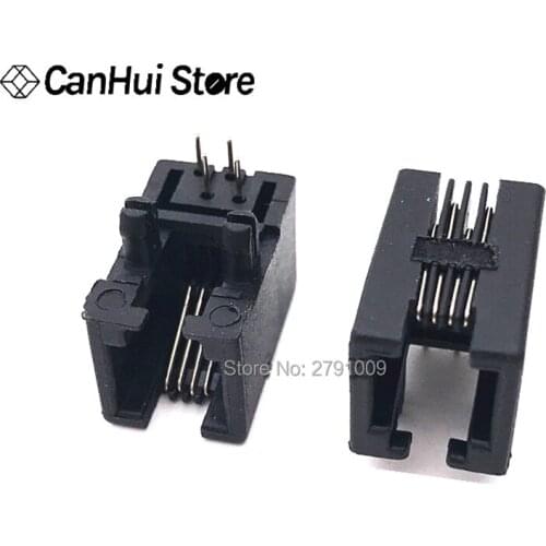 10pcs/lots RJ11 95001-4P4C 4P4 RJ10 socket black phone socket 4P4 socket telephone socket Hot New RJ10 telephone socket RJ11