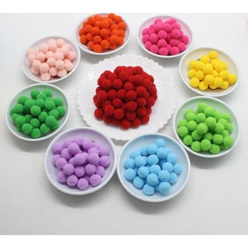 15mm Soft Fluffy Pompoms for DIY Crafts Kids Toys Dolls Handmade Wedding Decoration Material Sewing on Cloth Garment Accessories