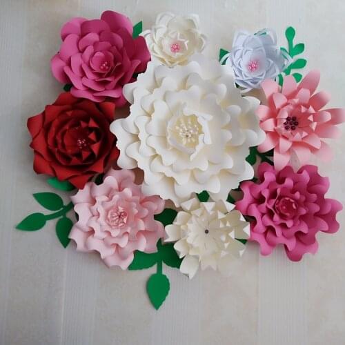2018 DIY Giant Paper Flowers Full Kits With Video Tutorials Wedding Backdrop Baby Nursery Bridal Baby Shower Mix Colors & Styles