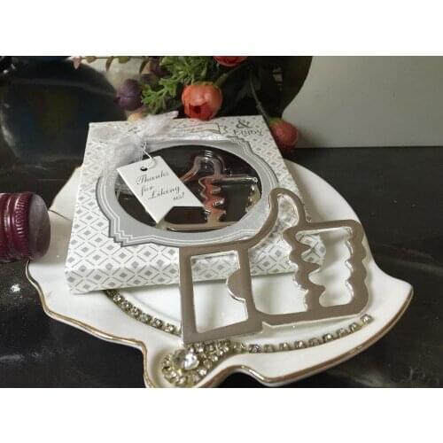 25Pcs/Lot Unique Party Favors Like For Love Thumbs Up Bottle Opener Wedding Favors in Silver Wedding and Beer wedding souvenirs