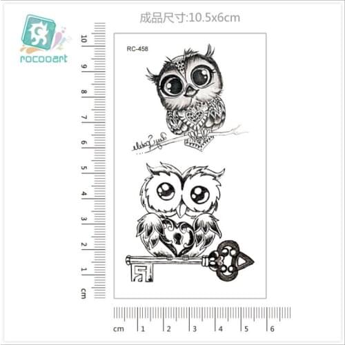 5PCS Waterproof Temporary Sticker Owl Pattern Sticker Tattoos Arm Body Men Women Fake Tatoos Hand Animal Tattoos Stickers T0404