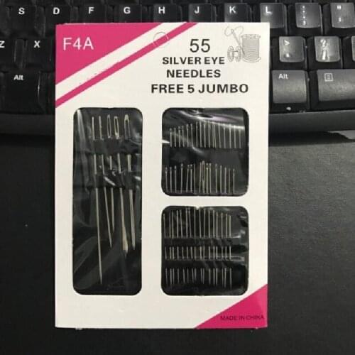 55Pcs/Set Stainless Steel Sewing Needles Sewing Pins Set for Home DIY Crafts Household Different Sizes Suitable for Handmade