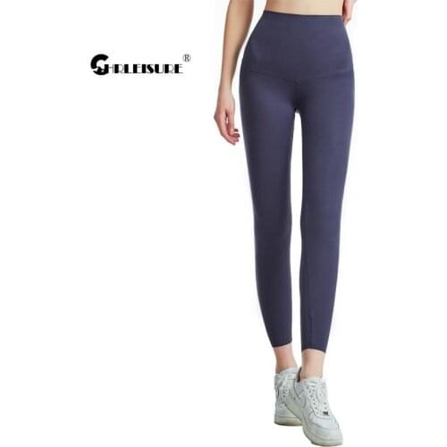 CHRLEISURE Tight Sport Leggings High Waist Hip Lift Elasticity Abdomen Running Yoga Pants Breathable Quick Dry Gym Sportswear