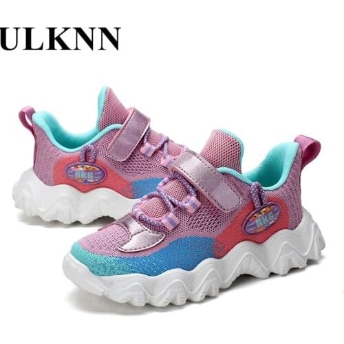 Girl 's Children' S Shoes 2021 Student Recreational Shoe Kids Breathable Mesh Surface Breathable Mesh Shoes Pink EVA Senakers