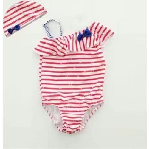 One Piece Swimsuit Children Striped Swimwear Baby Girl Beachwear