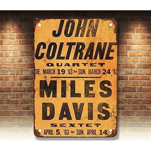 John Coltrane & Miles Davis in LA Vintage Look Reproduction Metal Tin Sign 8X12