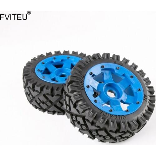 FVITEU Complete Rubber Front All Terrain Wheel Tire kits with Nylon Wheel Hub for 1/5 HPI BAJA 5B Rovan King Motor