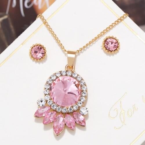 Hesiod Modern Fashion Earrings & Necklaces Set for Women Baroque Shiny Crystal CZCharms Pendants Jewelry Sets