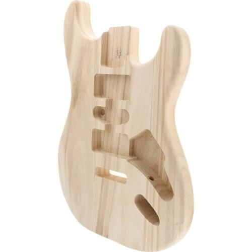 Unfinished Wood Guitar Body for ST Electric Guitar, Sycamore Solid Wood,Guitar Replacement , 17.72x12.6x1.65inch