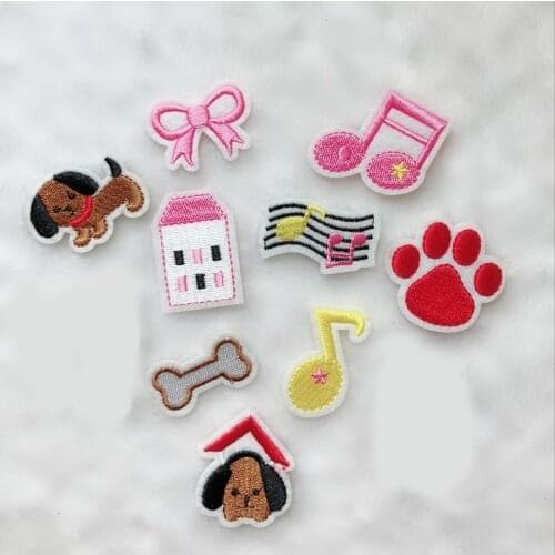 Dog Bone House Bears paw Embroidery Badges Iron On Patches for DIY T-shirt Clothes Coat Stickers Decor Appliques Free Delivery