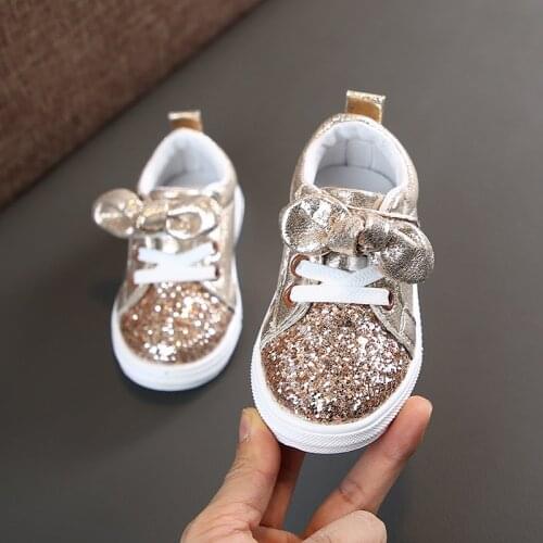 New Sequin Non-slip Sneakers Cute Girls Casual Shoes Toddler Baby Running Shoes Spring Children Sport Shoes Sneakers E598