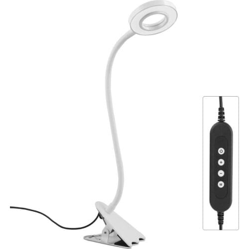 New usb rechargeable led metal desk lamp 7W dimmable color adjustment office learning clip desk lamp