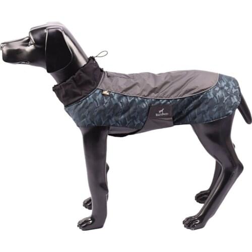 Pet Clothes Outdoor Windproof Reflective Polyester Cotton Coat Plus Velvet Warm Dog Jacket Medium Large Dogs Autumn And Winter
