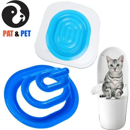 Plastic Cat Toilet Training Kit Pets Potty Urinal Litter Tray Easy to Learn