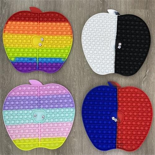 Rainbow Big Size Pop Fidget Toy Huge Rainbow Chess Board Dice Giant ChessBoard Bubble Popper Fidget Sensory Toys