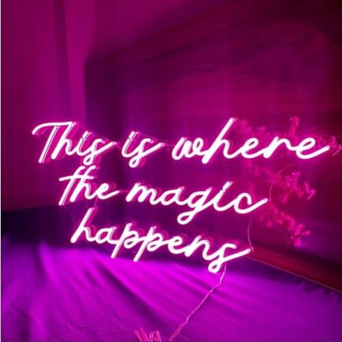 Custom Made This Is Where The Magic Happens Neon Sign Wall Lights Party Wedding Shop Window Restaurant Birthday Decoration
