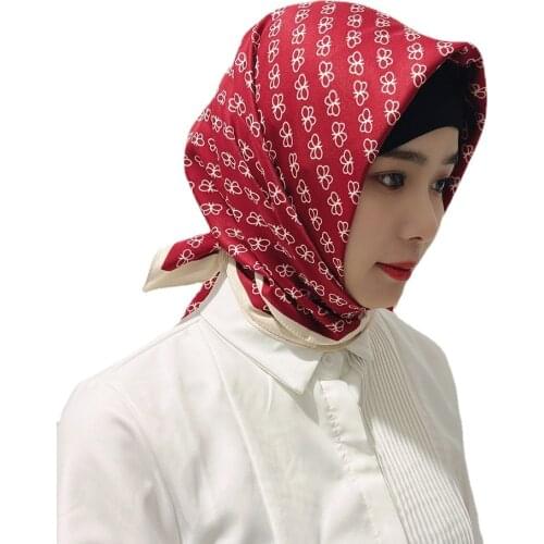 Art Butterfly Printed silk Square Scarf New Style lady Sunscreen shawl womens quality scarves Fashion headscarf twill red scarf