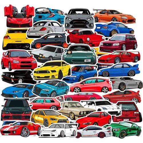 10/30/50/100PCS Retrofit Racing Car Graffiti Stickers Car Motorcycle Travel Luggage Guitar Fridge Laptop Waterproof Cool Sticker