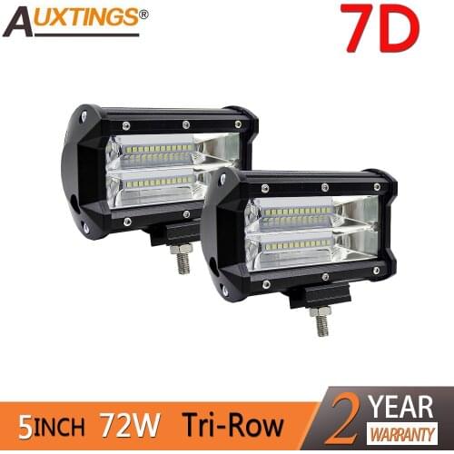 Auxtings Offroad 2PCS 5INCH 72W LED Work Light Bar Spotlight 12V 24V CAR TRUCK SUV ATV 4X4 4WD TRAILER WAGON PICKUP DRIVING LED