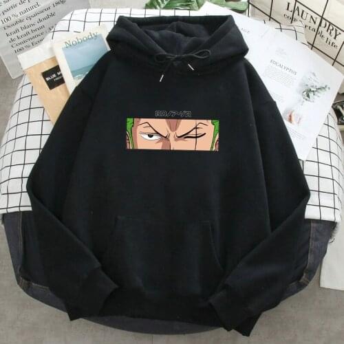 Roronoa Zoro Print Hoodies Men One Piece Anime Sweatshirts Hooded New Male Female Fleece Warm Hooded Pockets Streetwear Clothes