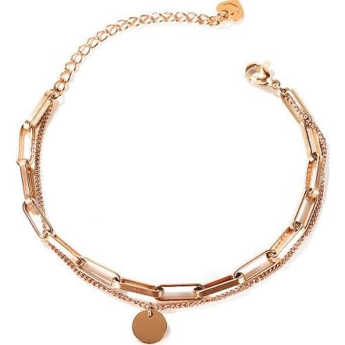 Japan and South Korea popular INS niche design Korean smiling face titanium steel bracelet light luxury douyin online red double