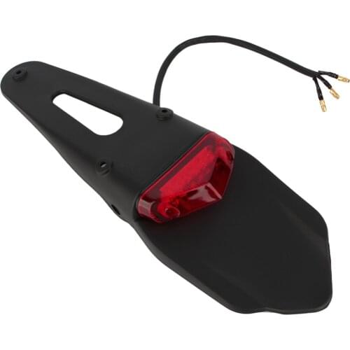 Motorcycle Enduro Trial Bike Fender 12 LED Brake Stop Rear Tail Light Motorbike Taillights Scooter Red Clear