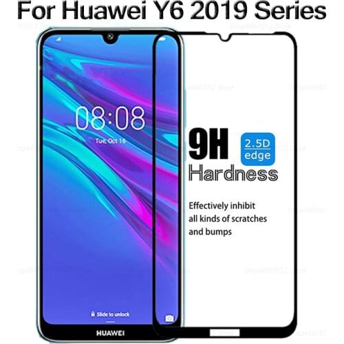 Glass On For Huawei Y6 Prime 2019 Screen Protective Tempered Glass on huawey y6 pro 2019 Full Cover Display Protector Glass y 6