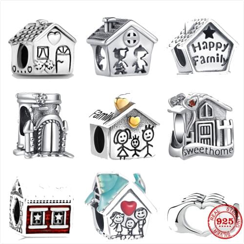 925 Sterling Silver Beaded Charm Shiny backpack Luggage Totebag Fit DIY Jewelry with Original Pandora Charm Bracelet