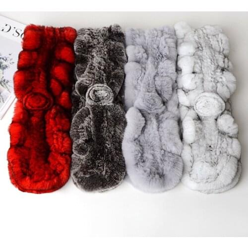 54 Europe and United States Real Rabbit Fur Woven Scarf Padded Ruffled Cross Rex Rabbit Fur Shawl Women Winter Scarf