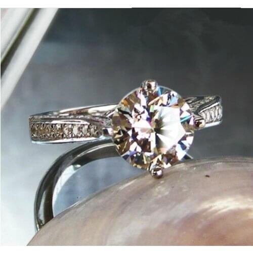 2 Carat Solid 14K Gold Dancing Style Dazzling Simulate Diamond Anniversary Ring For Women Popular Design Ring Fast Free Ship