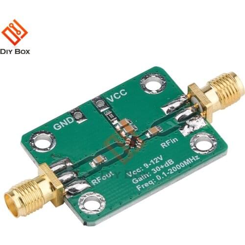 0.1-2000MHz Gain 32dB 9-12V Radio Frequency Wideband Amplifier Low Noise Amplifier LNA Module