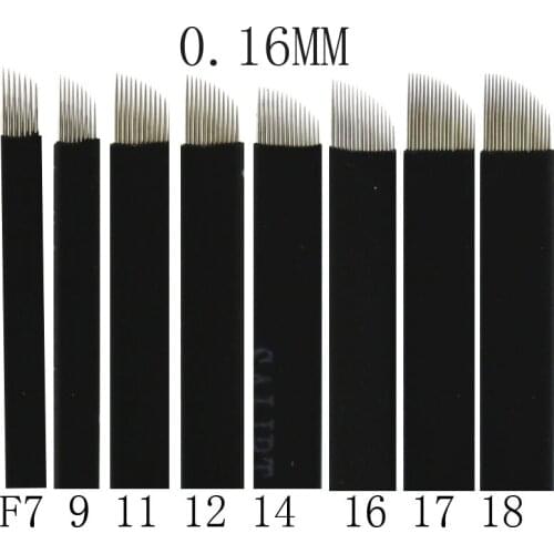 0.16mm Lamina Agulhas Tebori Microblading Needle 12 pin Flex 18 U Tattoo Blade Bevel Permanent Makeup Eyebrow Tattoo Supplies