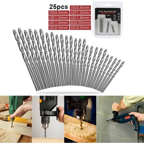 10pcs/25pcs Drill Bit Micro HSS Twist Drilling Bits Straight Shank Electrical Metal/Wood/Plastic Drill Bit Set Tools
