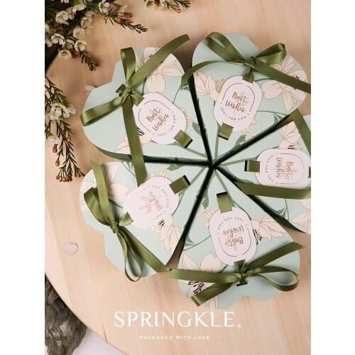 10pcs/lot Flower petal European style creative wedding candy box Candy Bag Cake Box for Guest Wedding Event & Party Supplies