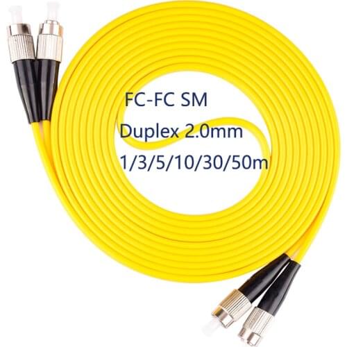 10pcs/Pack FC/UPC-FC/UPC Singlemode SM Duplex Fiber Optical Jumper Fiber Optic Patch Cord 1m/3m/5m/10m/30m/50m
