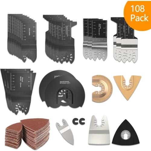 108pcs Self-adhesive Sandpaper Triangle Sander Sand Paper Hook Loop Sandpaper Disc Abrasive Tools for Polishing Grit 60-320