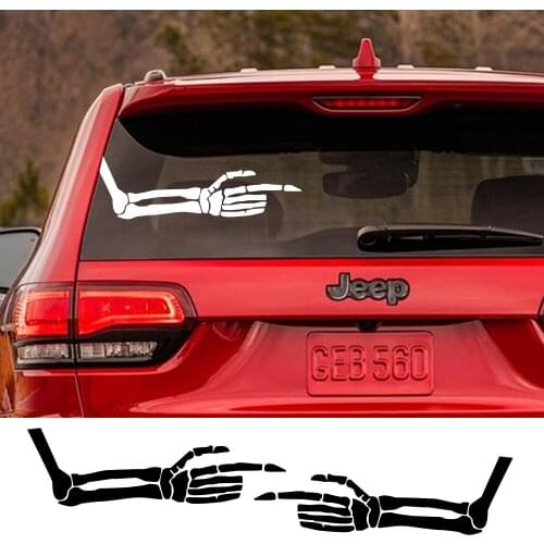 2Pcs Car Side Stickers Stylish Decals Skeleton Arm Graphics Universal Creative Vinyl Film DIY Decals Car Tuning Accessories