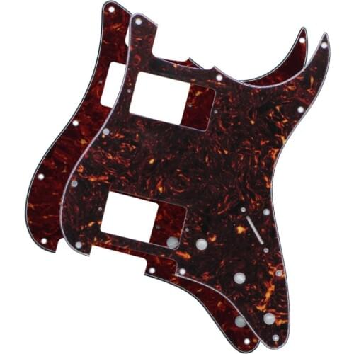 2PCS Red/Brown Tortoise Humbucker HH Guitar Pickguard Scratch Plate 11 Holes 4Ply for Standard FD Strat Style Guitar Parts